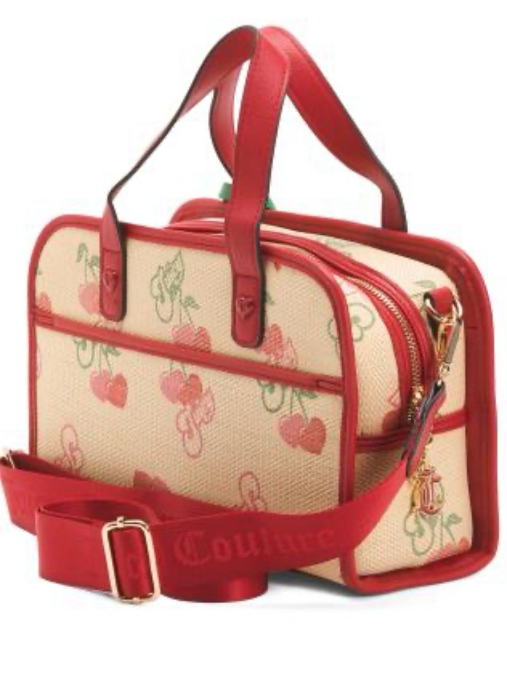 Juicy Couture Red & Green Cherry Charm Satchel - Picture 5 of 6